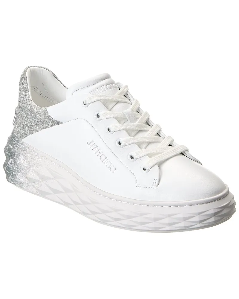 Jimmy Choo Diamond Maxi/F II Leather Sneaker White