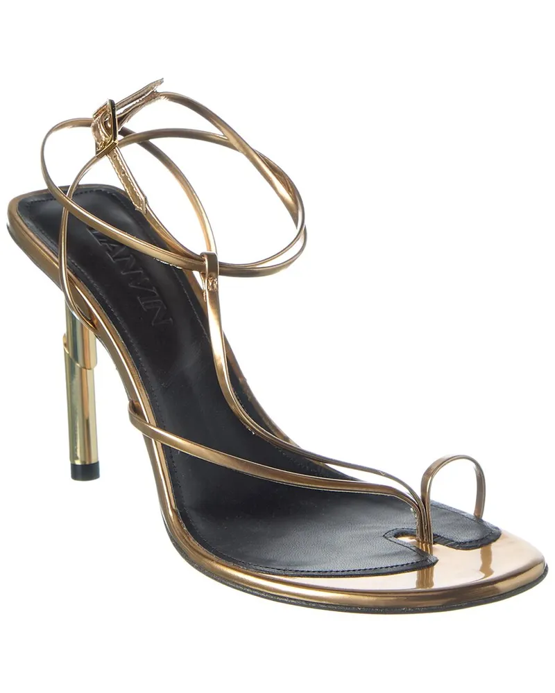 Lanvin Sequence 95 Leather Sandal Gold