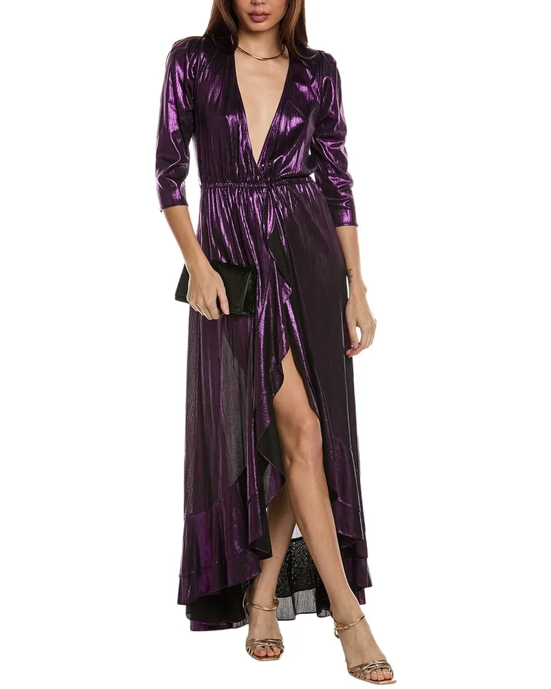 Retrofête Flora Maxi Wrap Dress Purple
