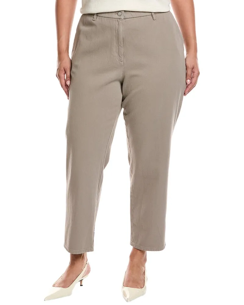 Eileen Fisher Plus Tapered Ankle Pant Grey