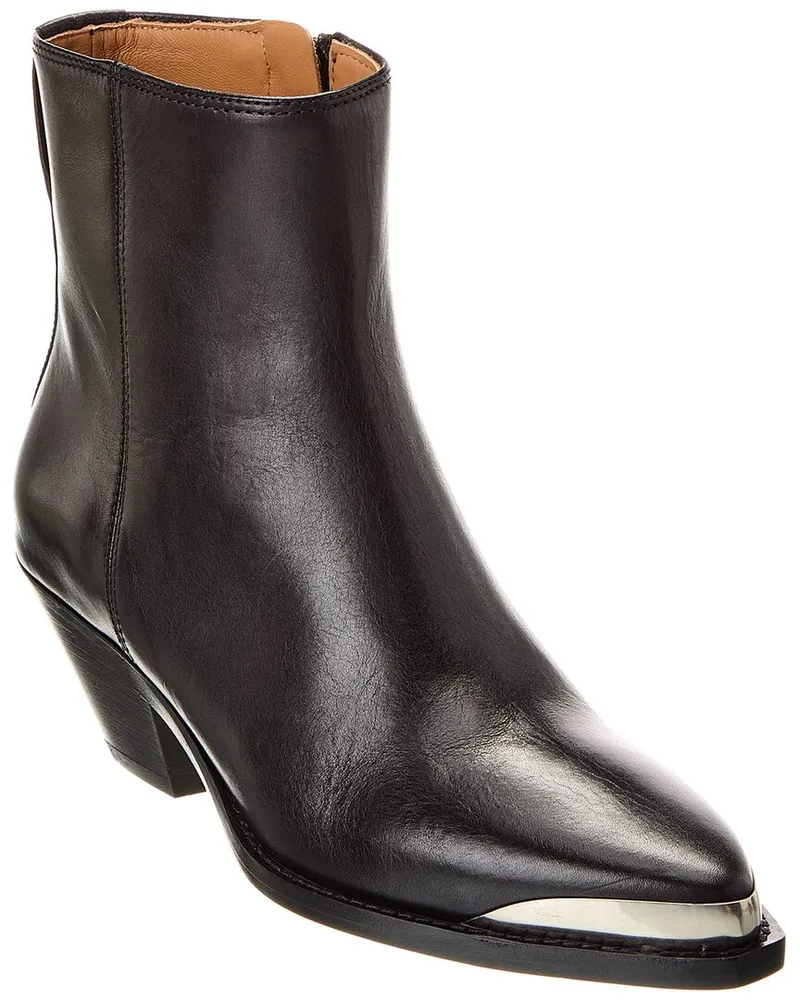 Isabel Marant Adnae Leather Bootie Black