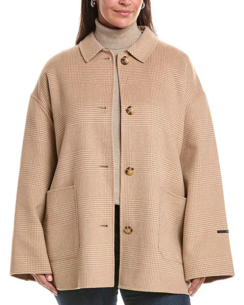 Marina Rinaldi Plus Nadia Short Wool-Blend Coat Nocolor