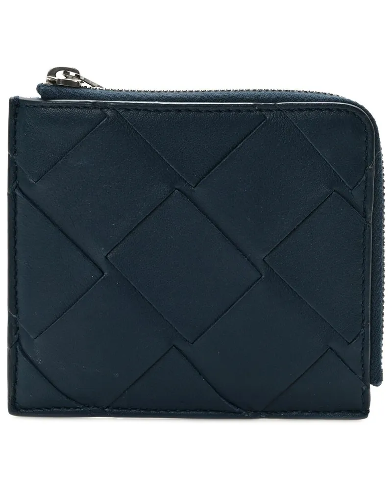 Bottega Veneta Blue Intrecciato Leather Small Wallet (Authentic Pre-Loved Nocolor