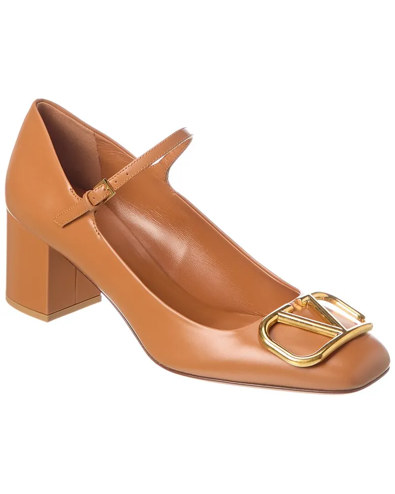 Valentino Garavani VLogo 60 Signature Leather Pump Brown