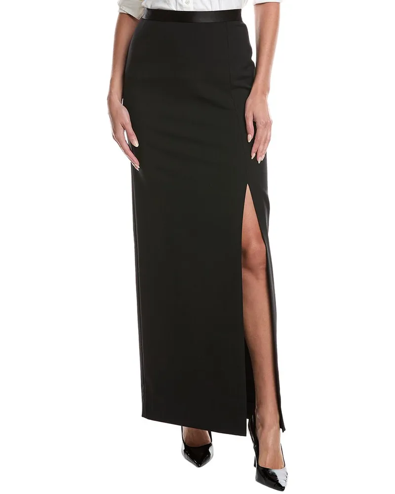 ST. JOHN Stretch Wool-Blend Skirt Black