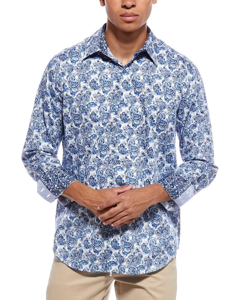 Robert Graham Dorval Classic Fit Woven Shirt Blue