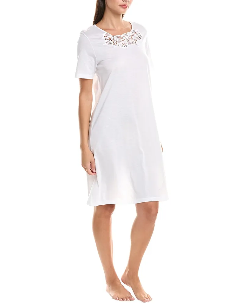 Hanro Liz Embroidered Nightgown White