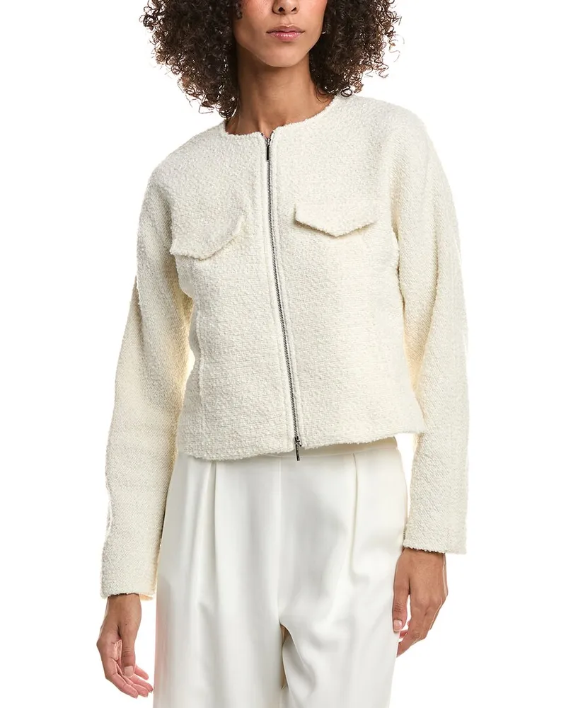Derek Lam Derek Lam Crosby Prewett Zip Front Wool-Blend Jacket White