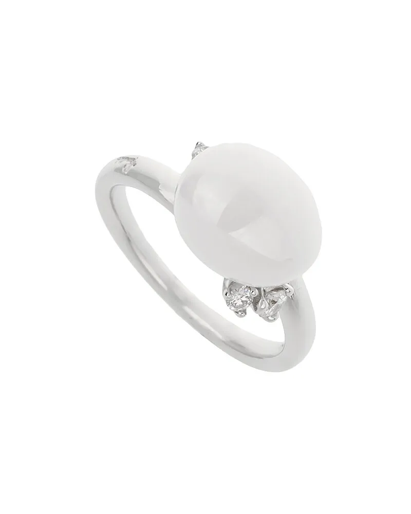Pomellato 18K 5.09 ct. tw. Diamond & Agate Ring Nocolor
