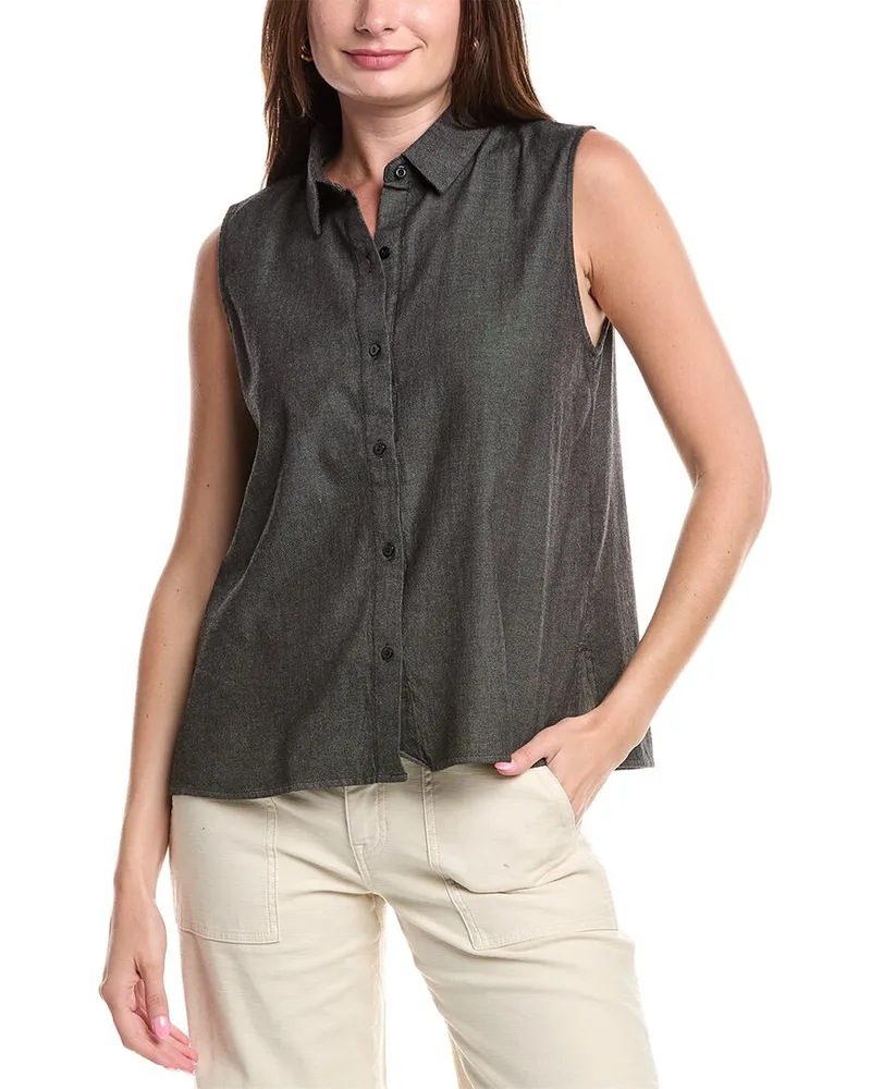Eileen Fisher Classic Collar Shirt Black