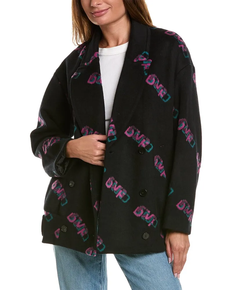 Diane von Furstenberg Bellamira Wool-Blend Coat Black