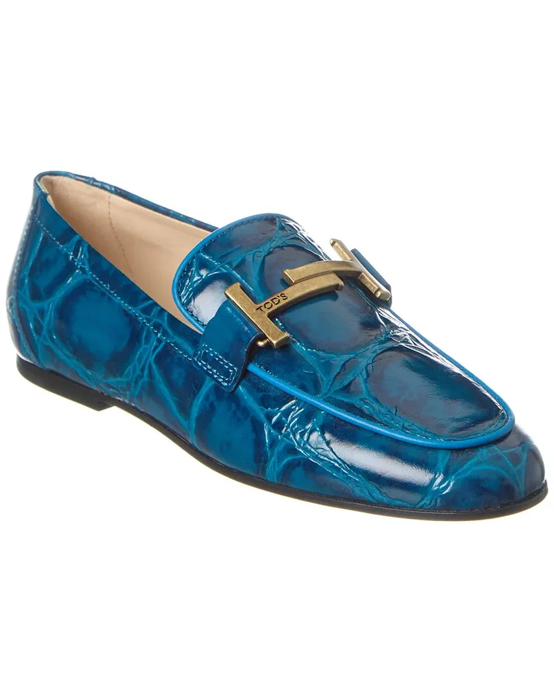 TOD'S TOD’s T Logo Leather Loafer Blue