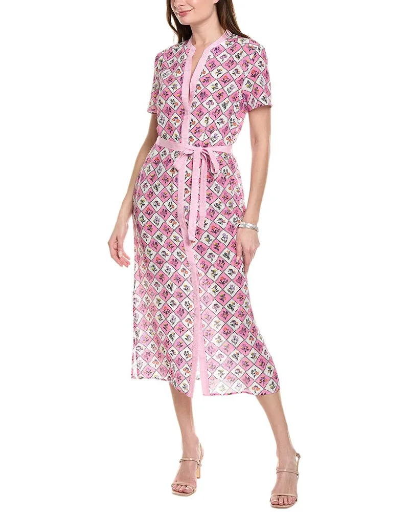 Saloni Silk Shirtdress Pink