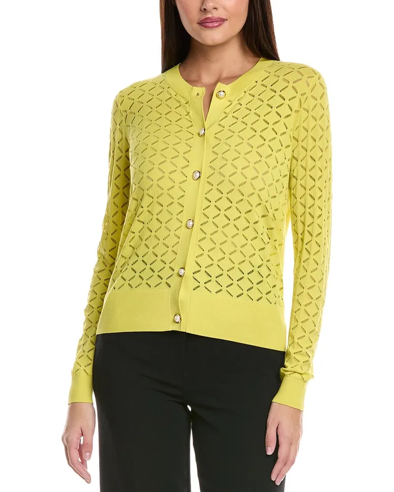 ST. JOHN Float Knit Cardigan Yellow