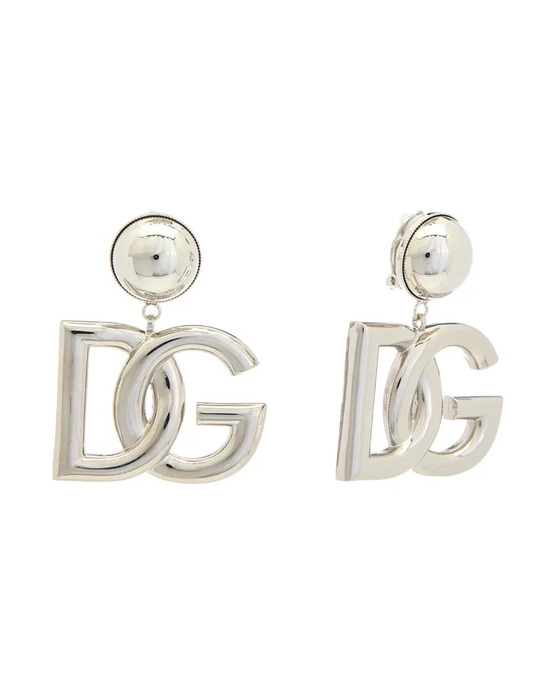 Dolce & Gabbana Logo Clip-On Earrings Pink