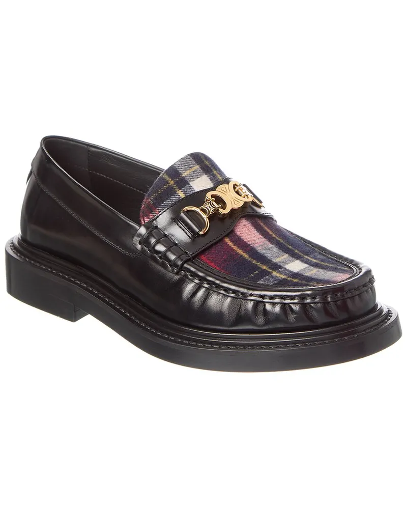 Celine Triomphe Tarta & Leather Loafer Black