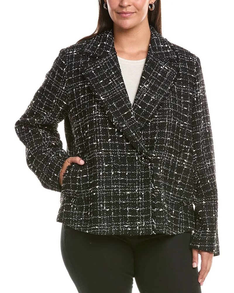 Marina Rinaldi Plus Saggina Wool-Blend Blazer Nocolor