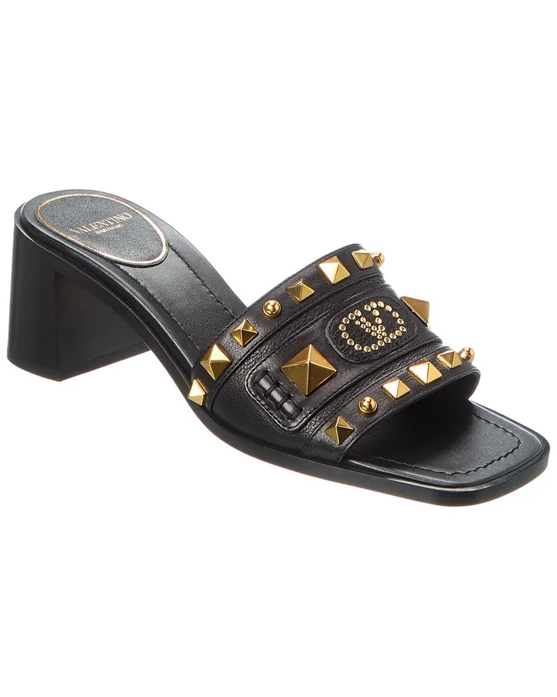 Valentino Garavani VLogo Signature 60 Grainy Leather Sandal Black