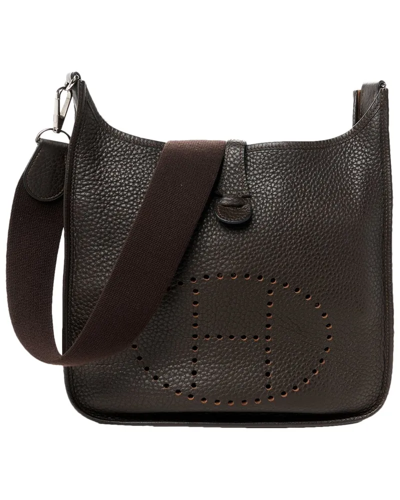 Hermès Brown Taurillon Clemence Leather Evelyne III PHW PM (Authentic Pre-  Loved Nocolor
