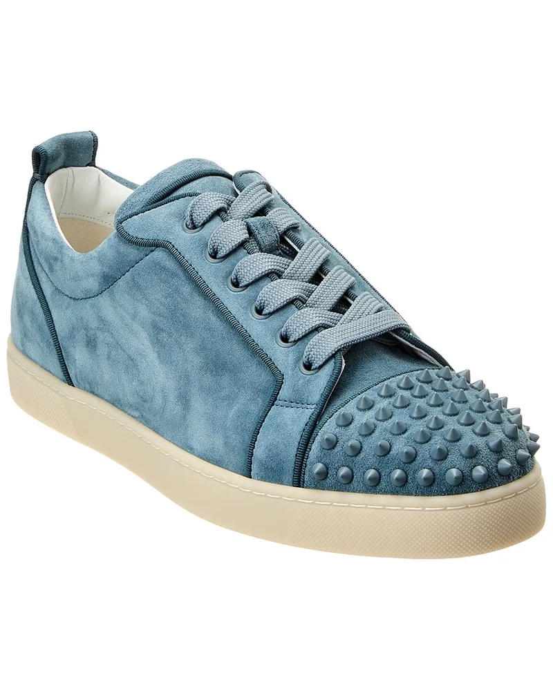 Christian Louboutin Louis Junior Spikes Suede Sneaker Blue