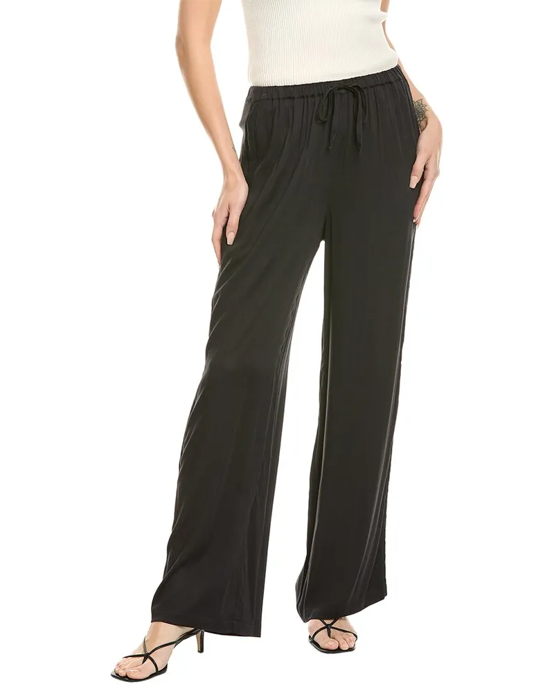 Chaser Silky Woven Lace Inserts Leee Trouser Black