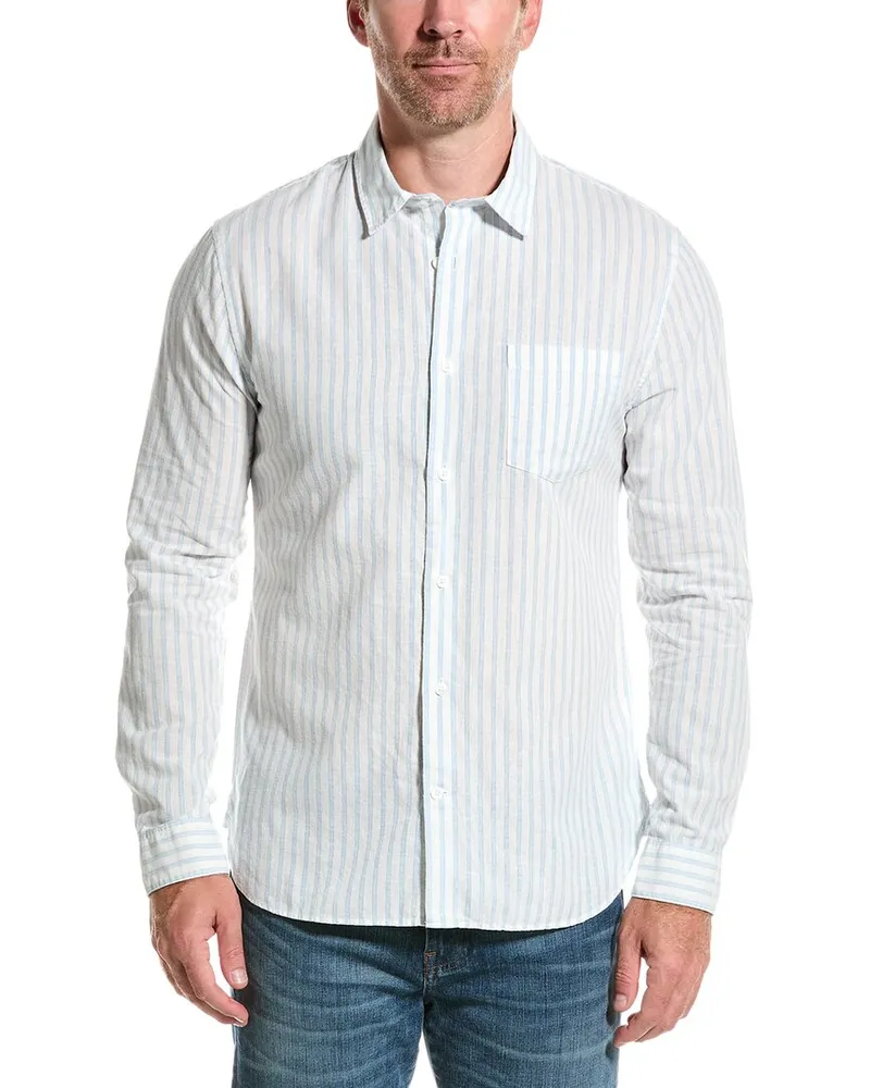 Vince Cabana Stripe Classic Fit Linen-Blend Shirt Nocolor