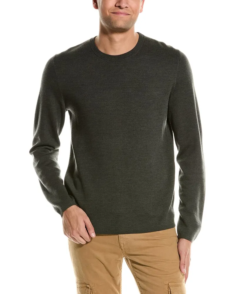 Theory Arnaud Wool Crewneck Sweater Green