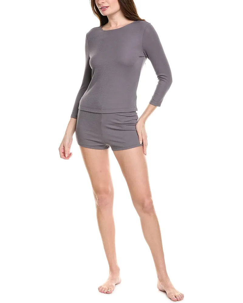 NATORI 2pc Rib Essential Pajama Set Grey