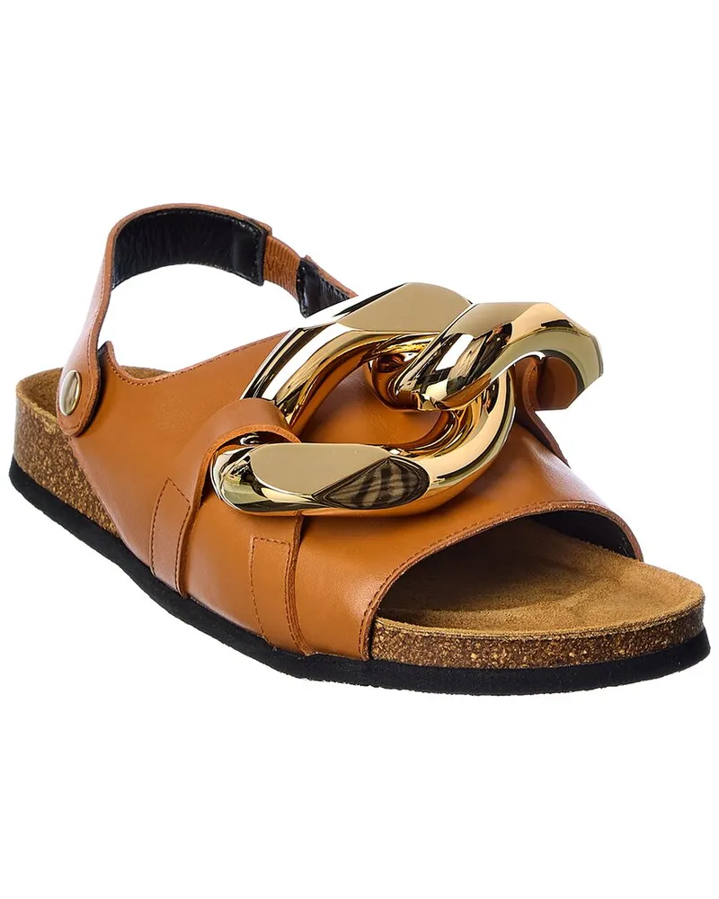 J.W.Anderson Chain Leather Sandal Brown