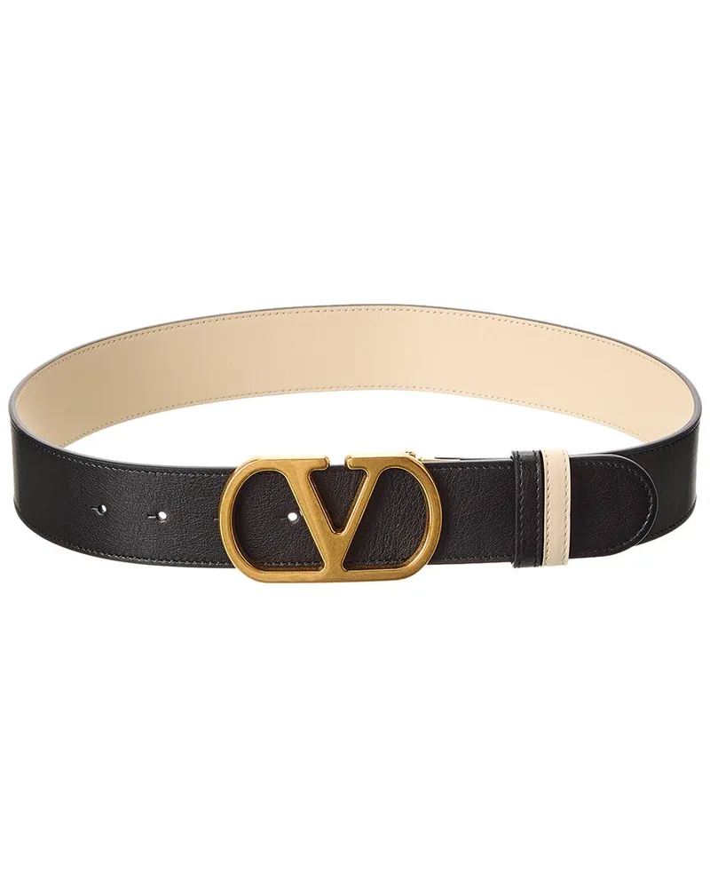Valentino Garavani VLogo Signature Reversible Leather Belt Nocolor