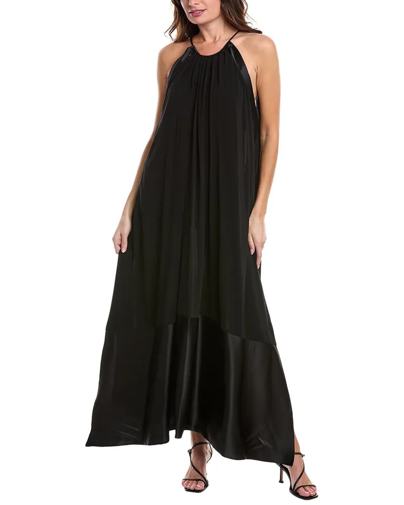 Max Mara Samaria Silk-Trim Maxi Dress Black