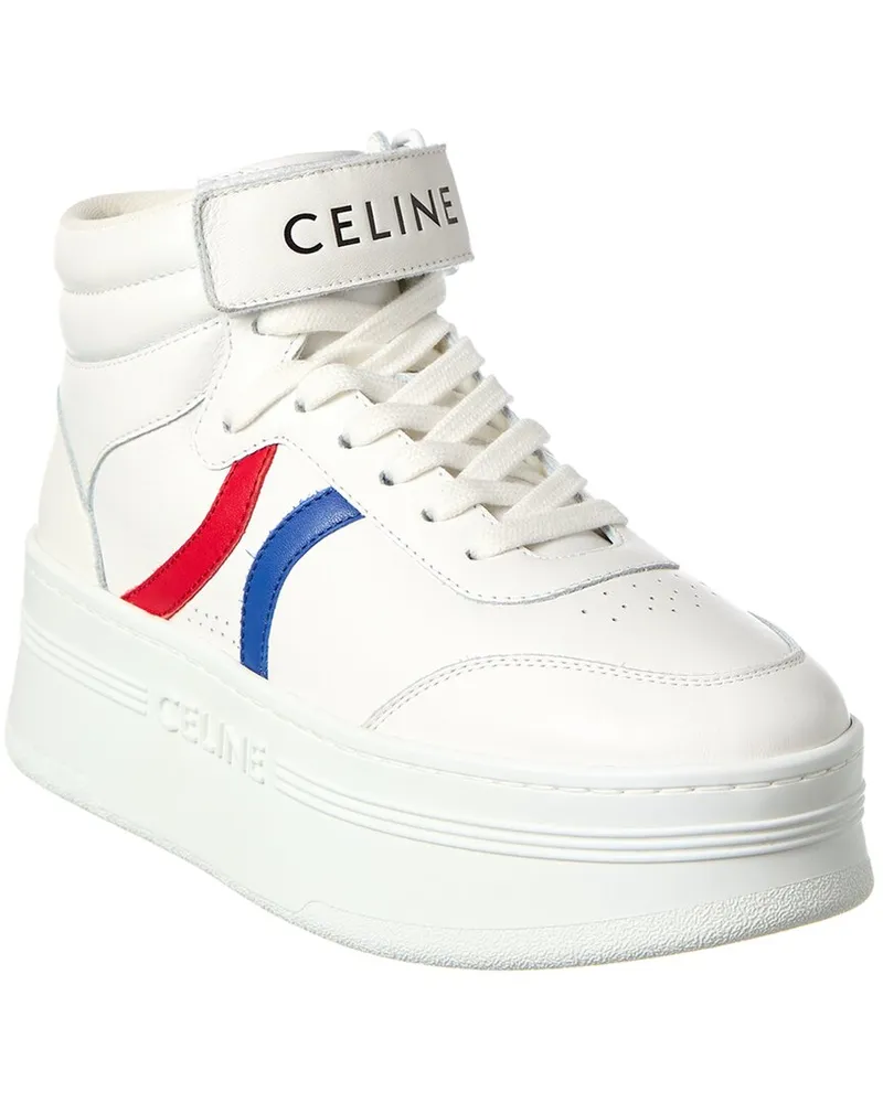 Celine Leather Platform Sneaker White