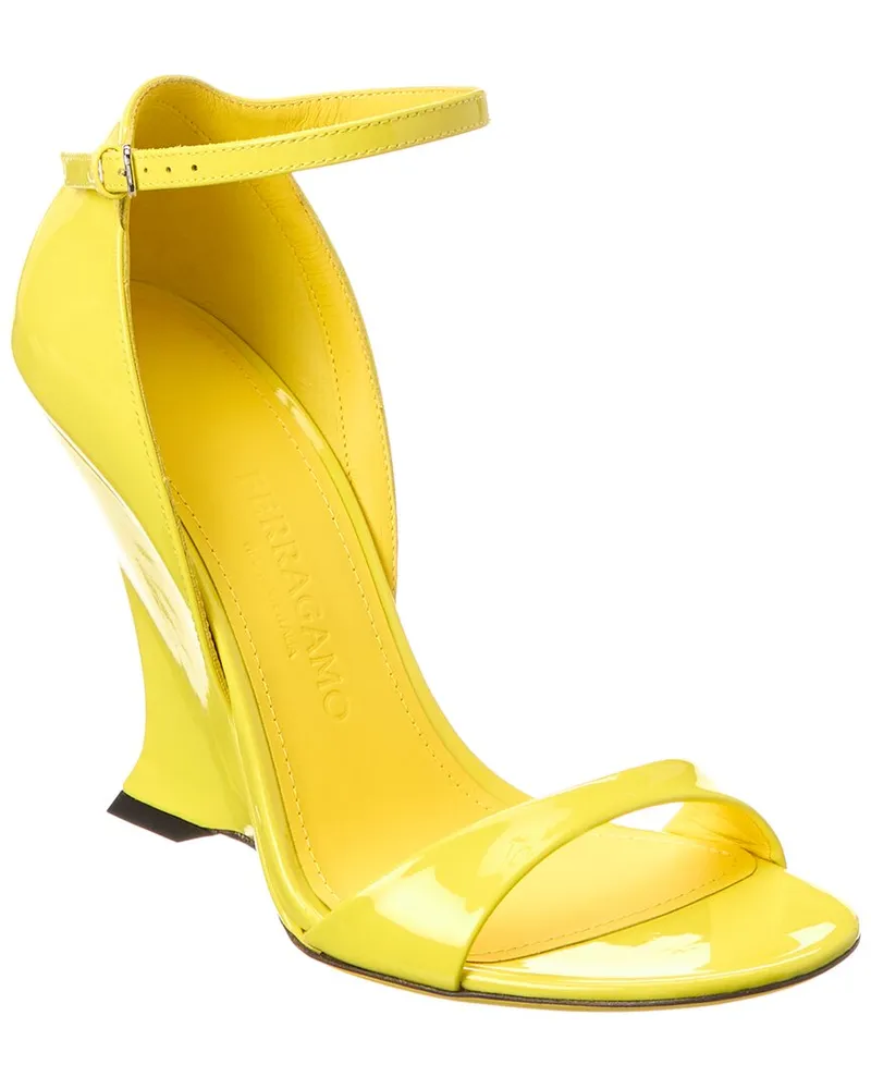 Ferragamo Vidette Patent Sandal Yellow
