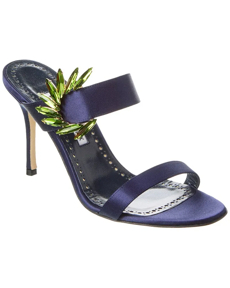 Manolo Blahnik Chivela 90 Satin Sandal Nocolor