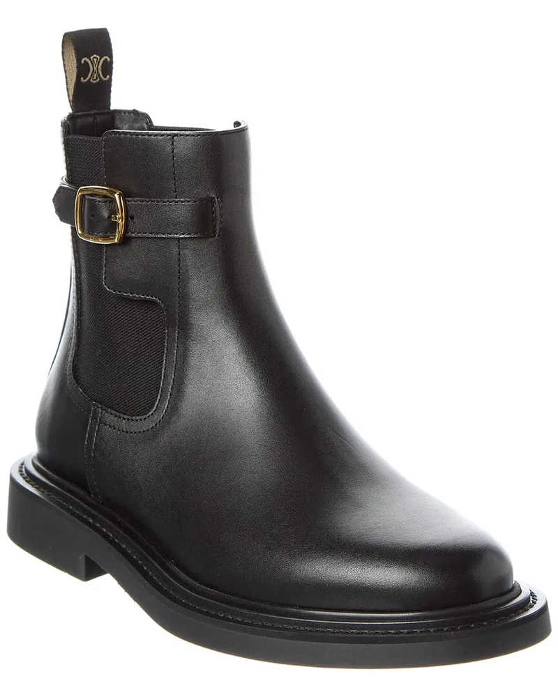 Celine Leather Chelsea Boot Black