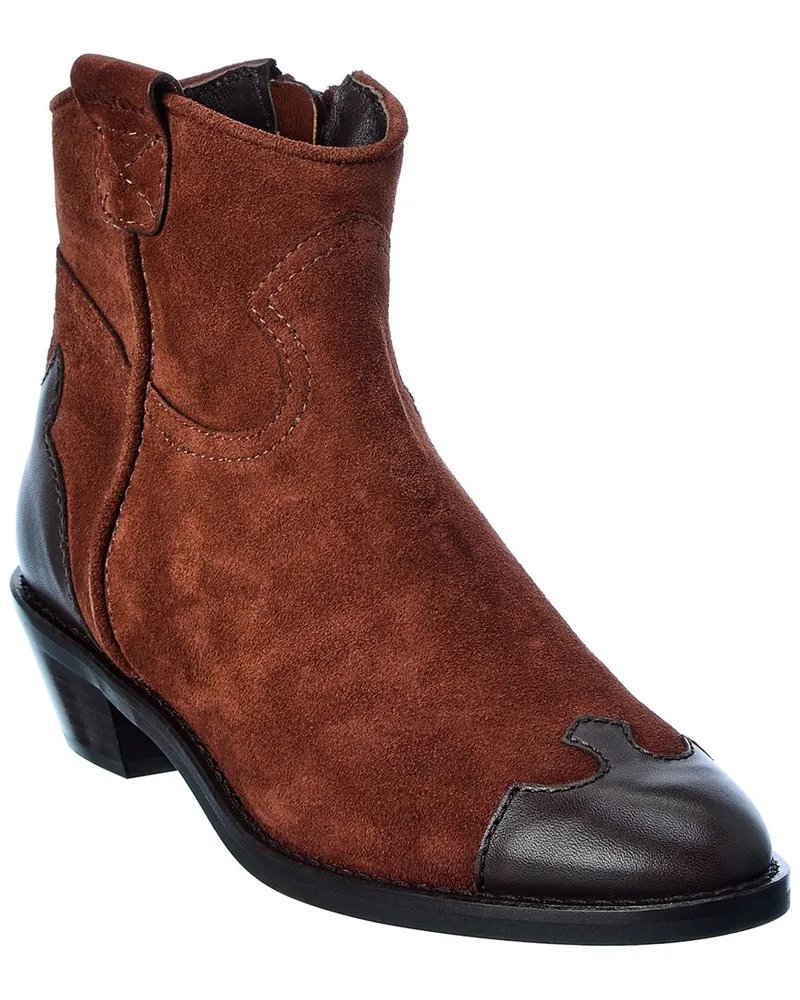 See by Chloé See by Chloe Suede & Leather Bootie Brown