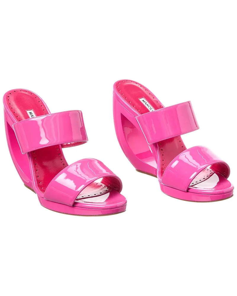 Manolo Blahnik Welli 105 Patent Wedge Sandal (Authentic Pre-Loved Nocolor