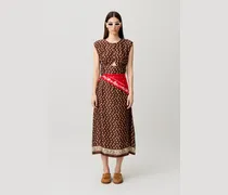 Langes bedrucktes Kleid