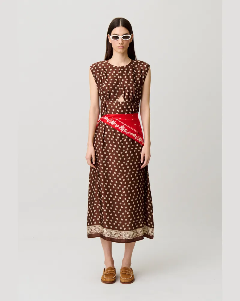 Claudie Pierlot Langes bedrucktes Kleid Dunkler