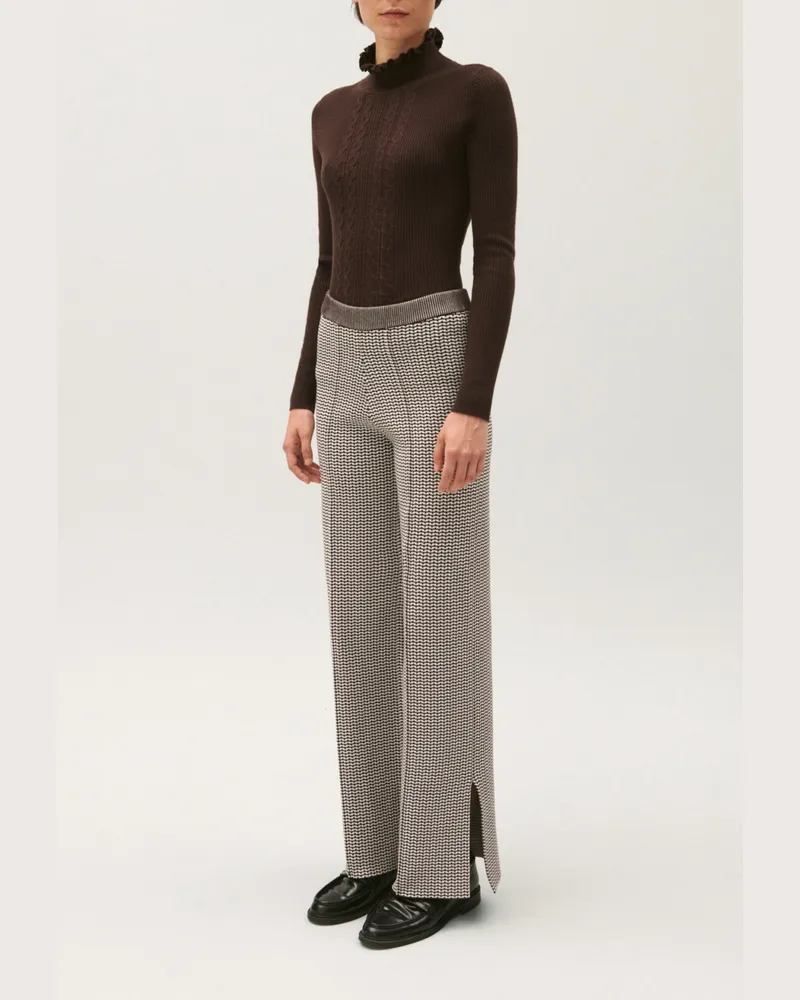 Claudie Pierlot Zweifarbige Jacquard-Strickhose Zweifarbig