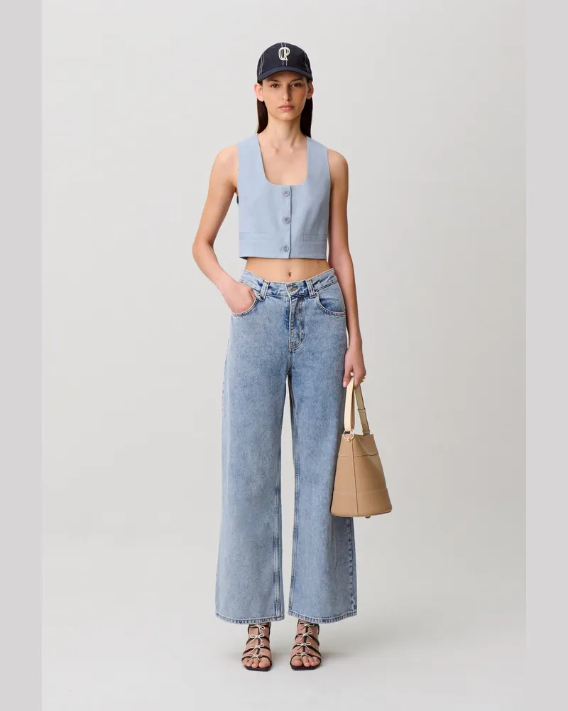 Claudie Pierlot Taillierter Leinenblazer Bleu