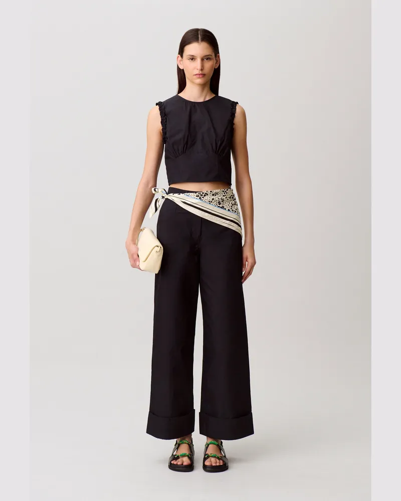 Claudie Pierlot Kurzes Top mit Volants Marine