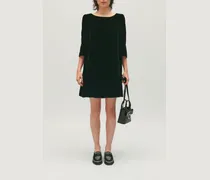 Kurzes Rififi-Kleid aus schwarzem Samt