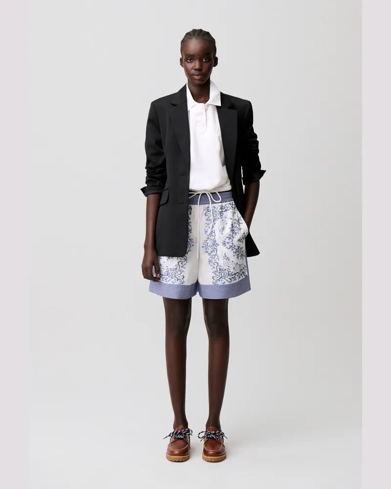 Claudie Pierlot Kurze gestreifte Shorts Zweifarbig