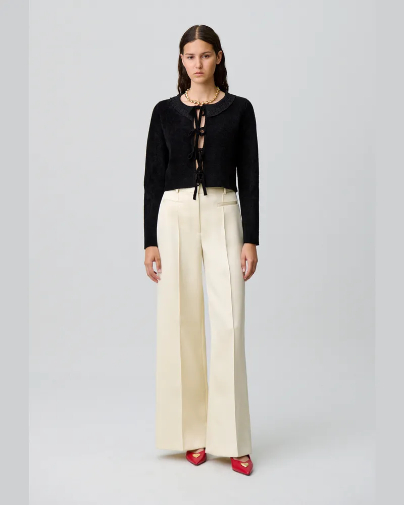Claudie Pierlot Gerade Anzughose Elfenbein