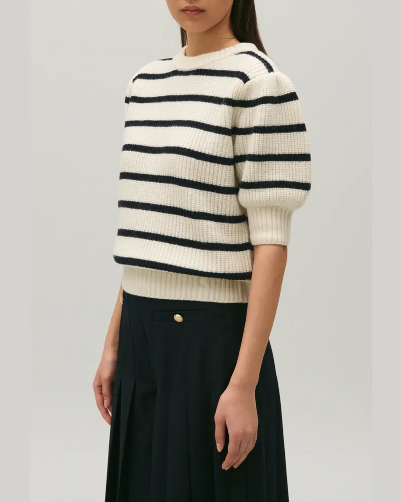 Claudie Pierlot Matrosenpullover aus Grobstrick Zweifarbig