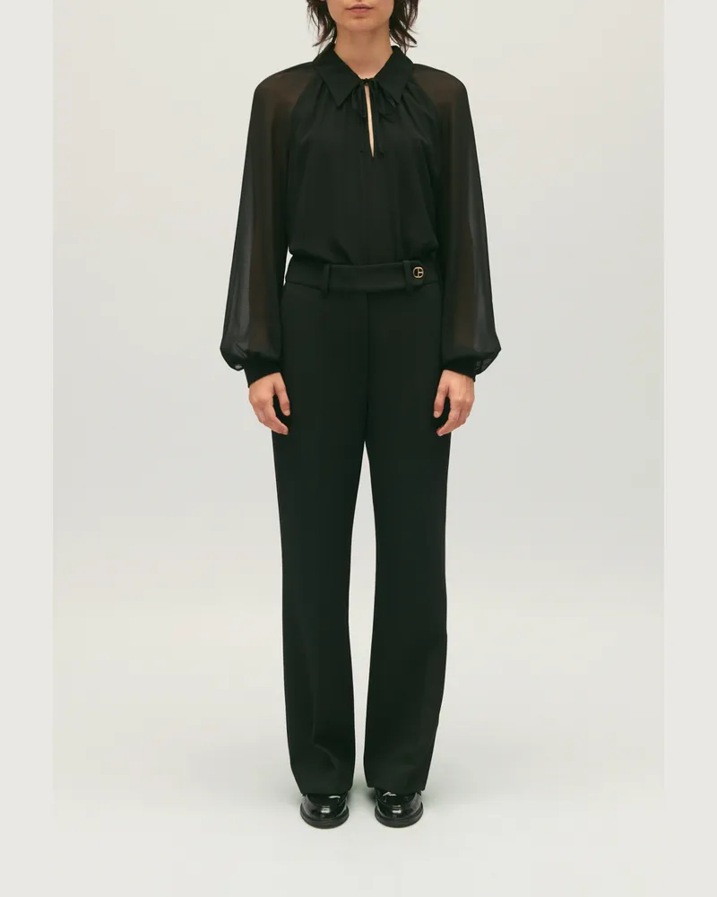 Claudie Pierlot Fließende schwarze Bluse Schwarz