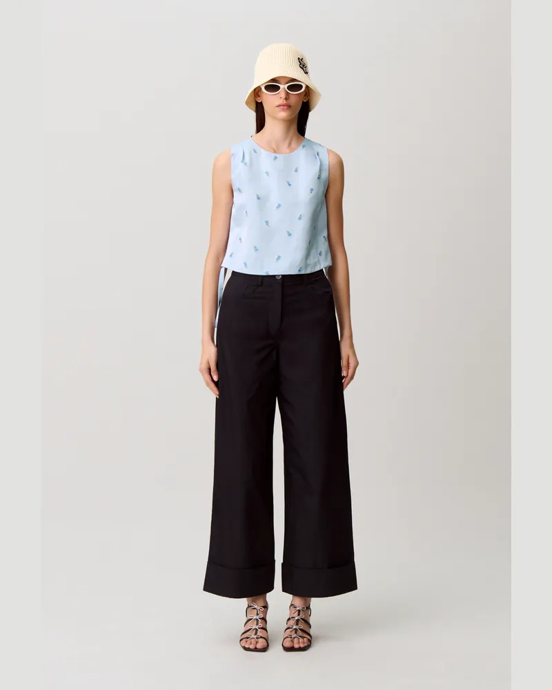 Claudie Pierlot Besticktes Satin-Top Ciel