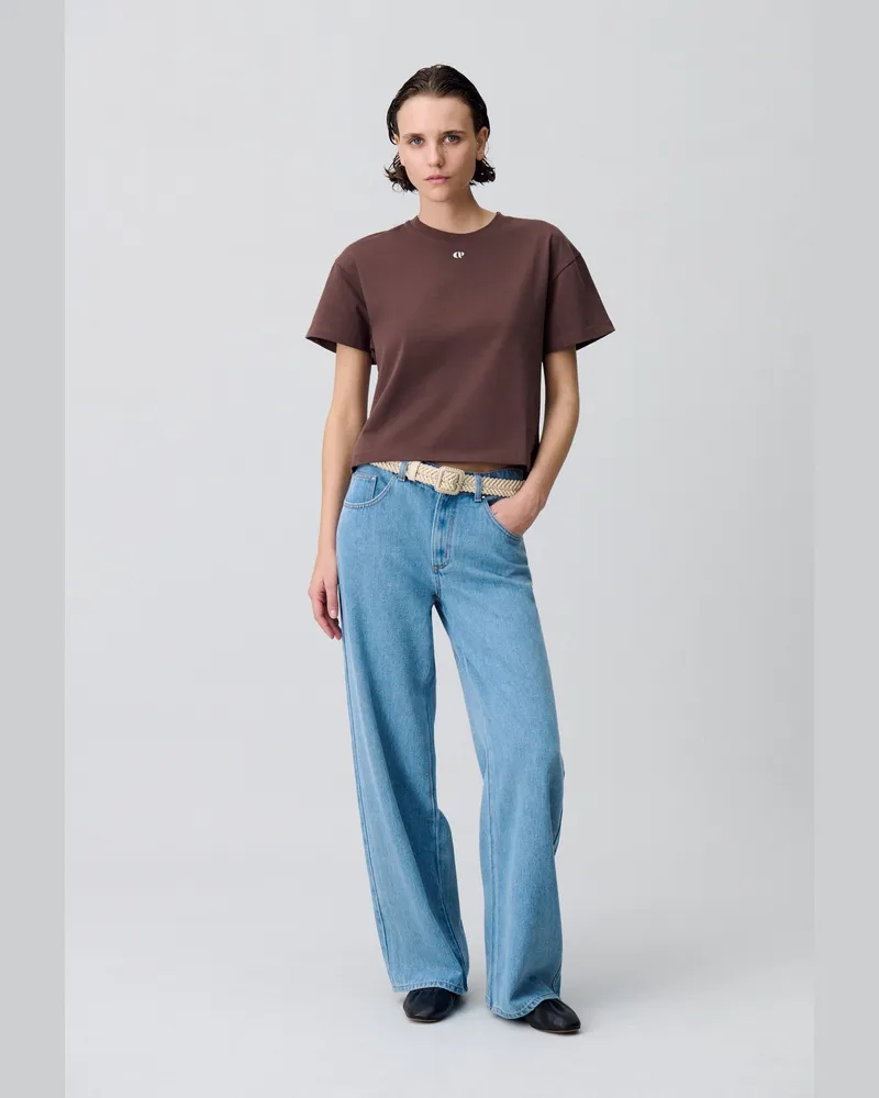 Claudie Pierlot CP Baumwoll-T-Shirt Braun