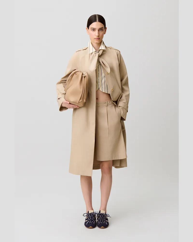 Claudie Pierlot Mittellanger Trenchcoat Beige